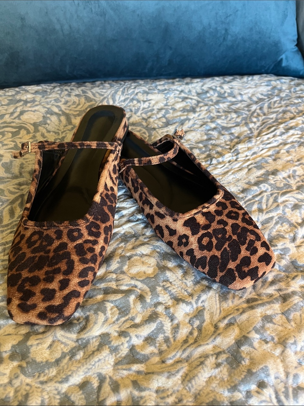 Leopard Print Square Toe Mules EU 42, US 10